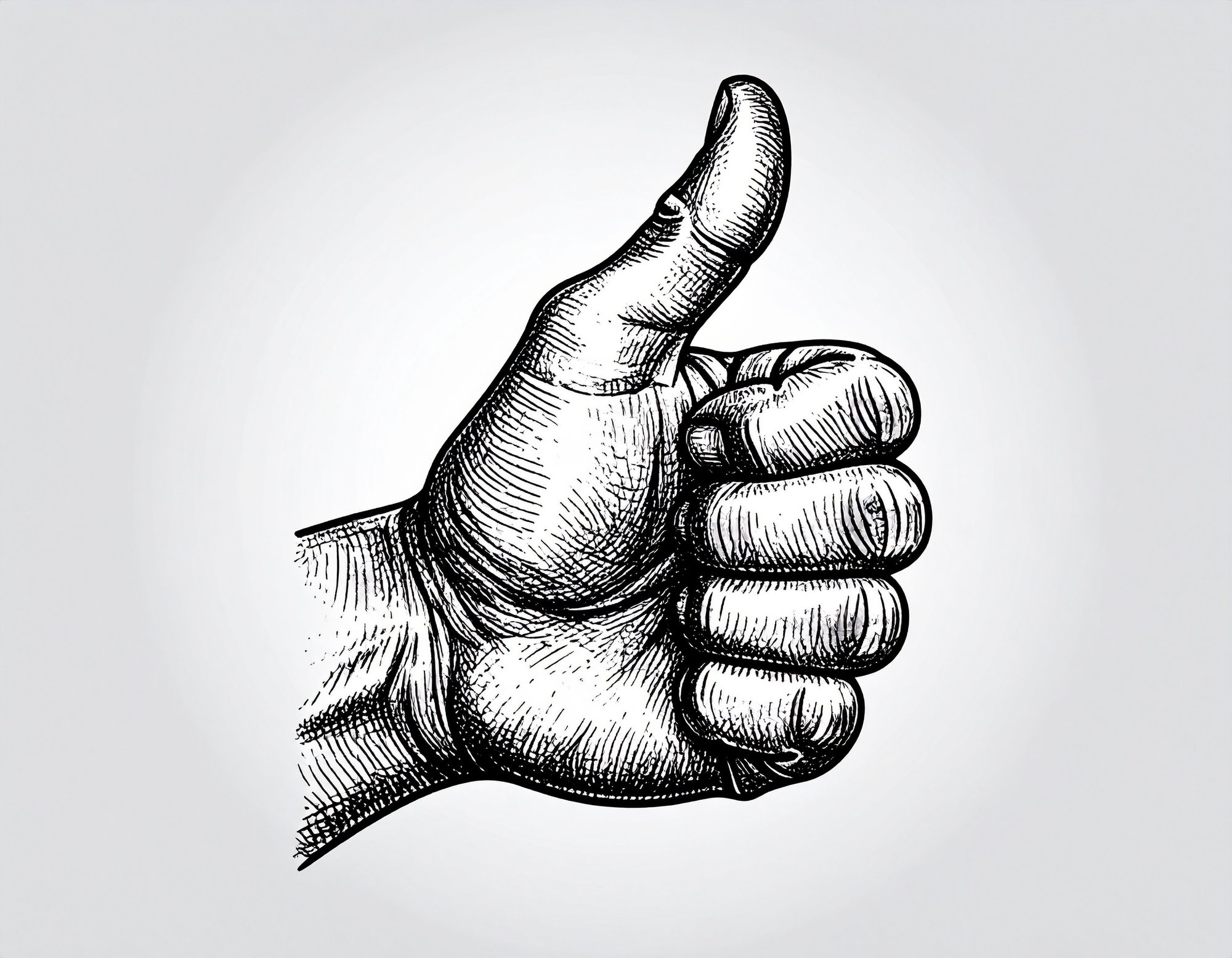 Firefly_Make an image of a thumb in the style of a sketch 251425